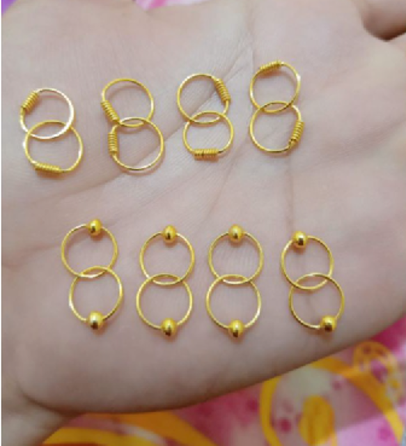 Anting Bulat Perak Lapis Emas 1